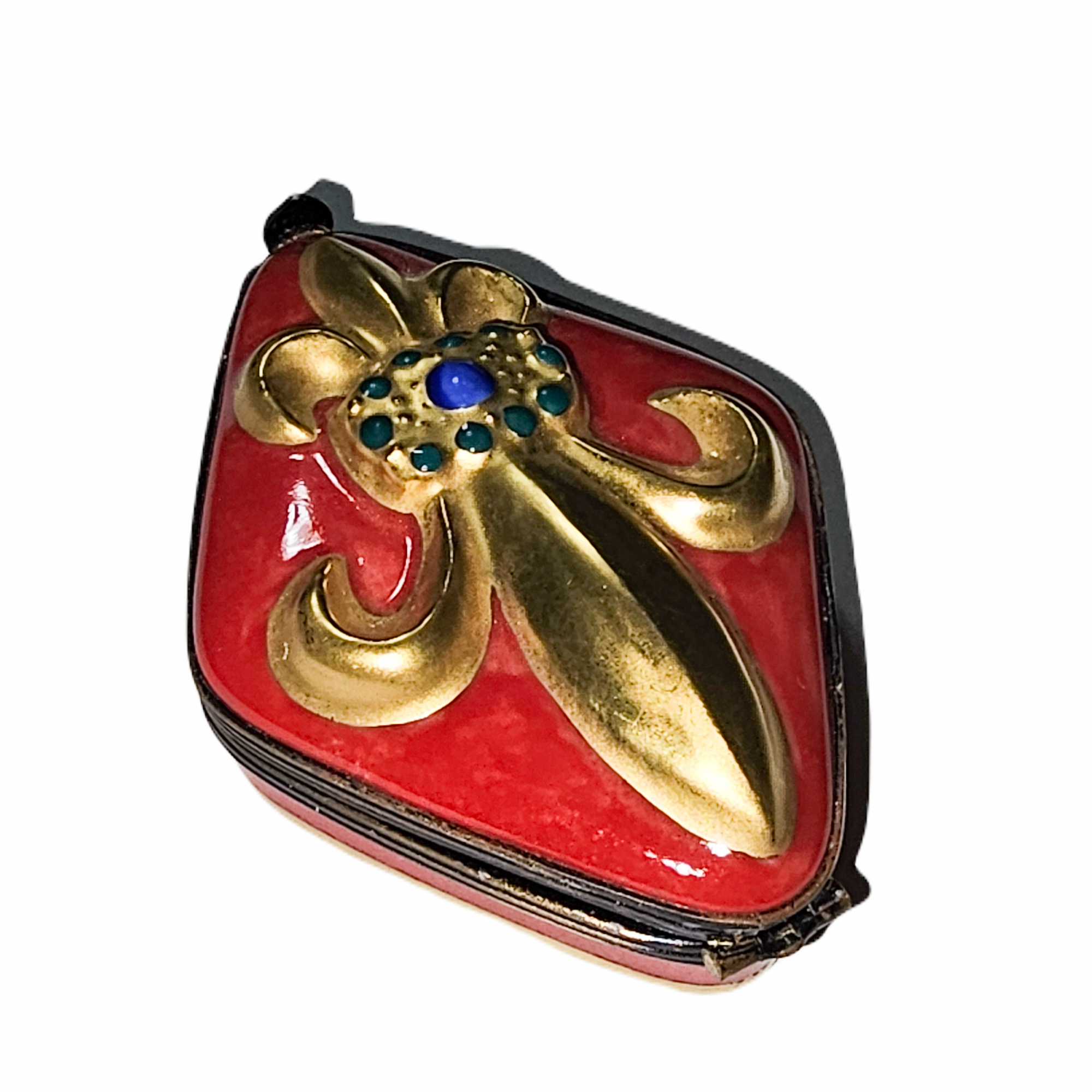 Gold Fleur De Lis Limoges Box Porcelain Limoges france paris French Trinket Box