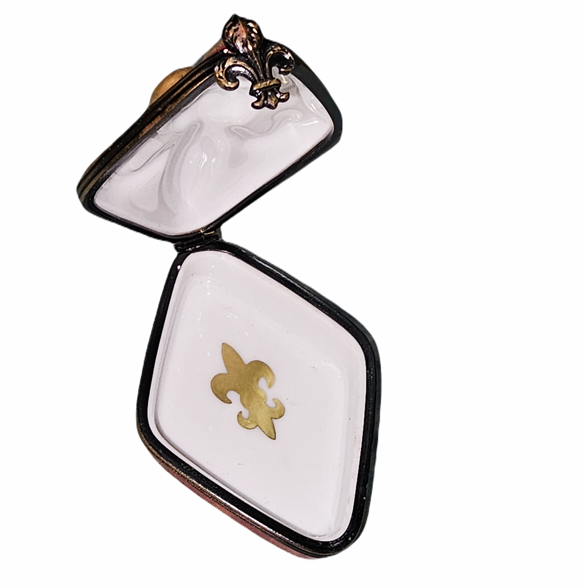 Gold Fleur De Lis Limoges Box Porcelain Limoges france paris French Trinket Box