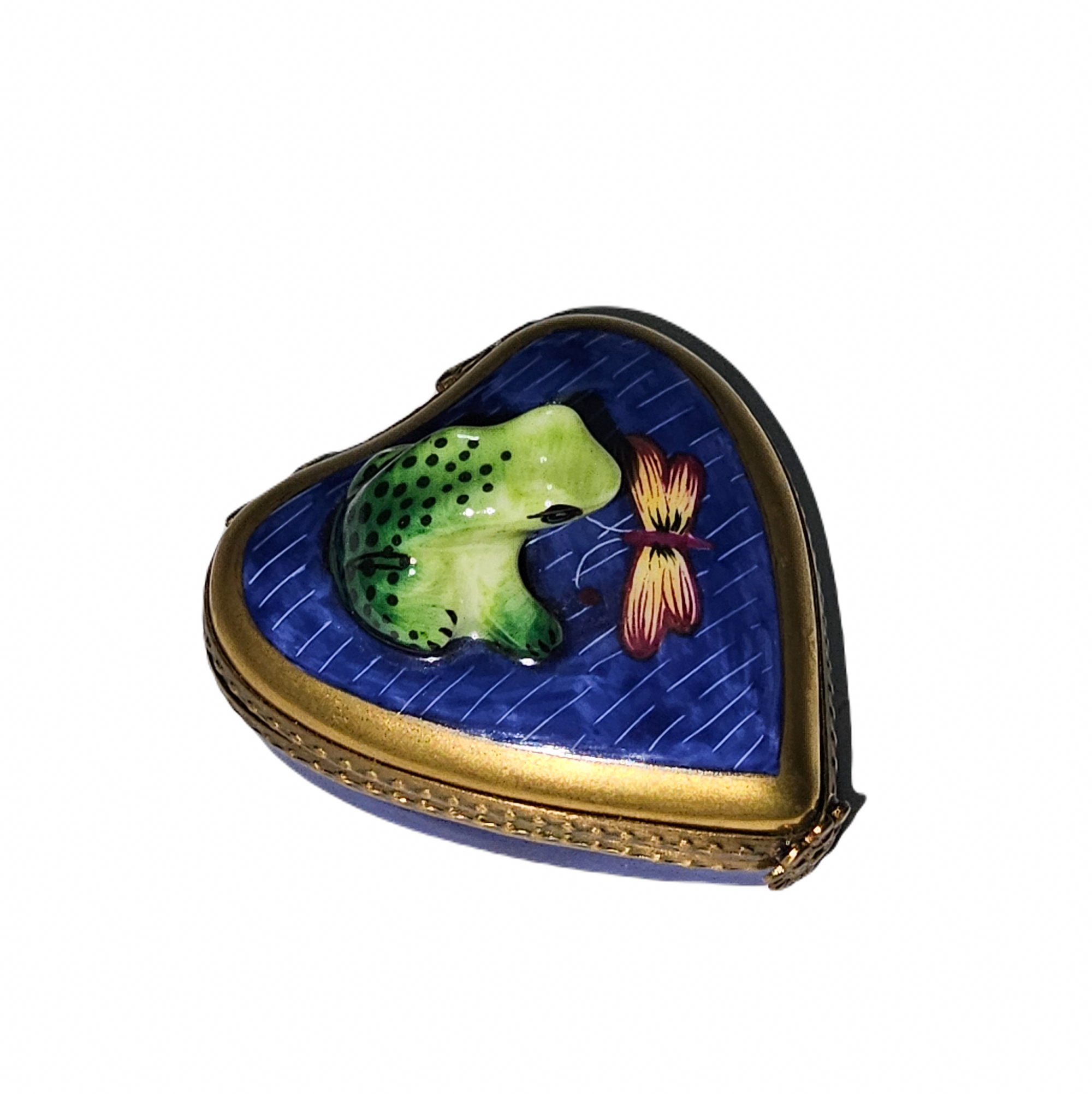 Frog Heart Elegance Limoges Box Porcelain Limoges Frog turtle French Trinket Box