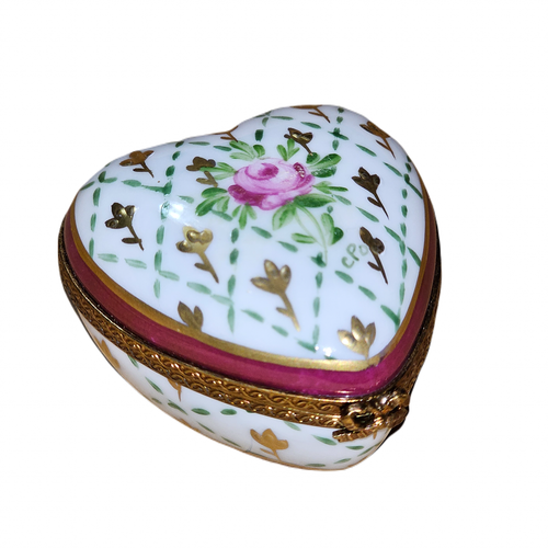 Red Heart Limoges Box Delight Porcelain Limoges Heart French Trinket Box