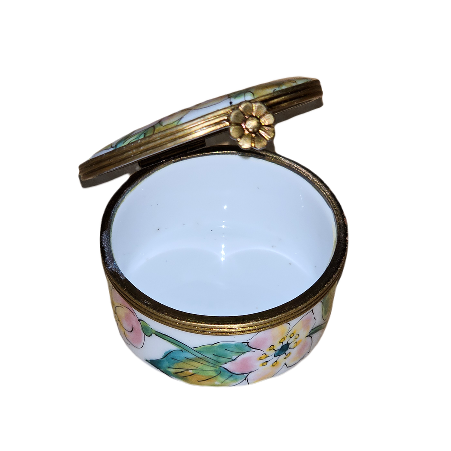 Pink Floral Elegance Box Porcelain Limoges traditional French Trinket Box