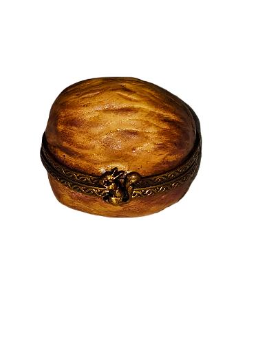 Walnut Artisan Limoges Box Porcelain Limoges Vegetable French Trinket Box