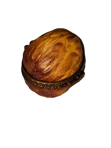 Walnut Artisan Limoges Box Porcelain Limoges Vegetable French Trinket Box