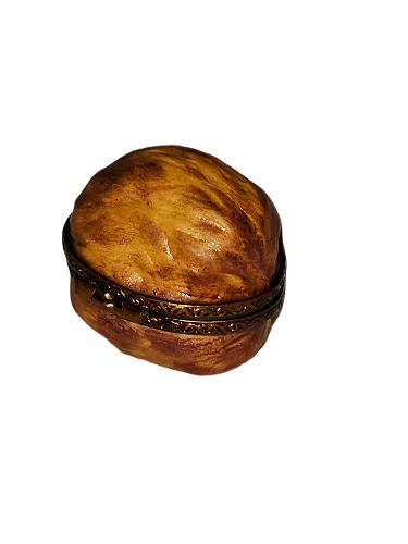 Walnut Artisan Limoges Box Porcelain Limoges Vegetable French Trinket Box