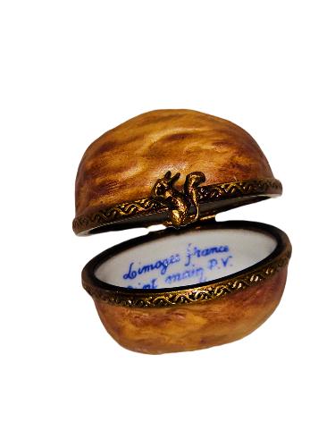 Walnut Artisan Limoges Box Porcelain Limoges Vegetable French Trinket Box