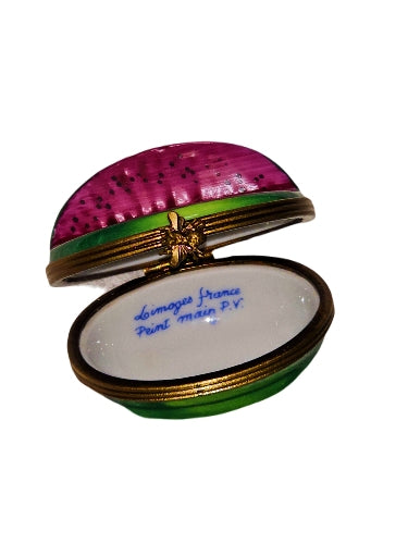 Hand-Painted Watermelon Limoges Box Porcelain Limoges fruit Vegetable French Trinket Box