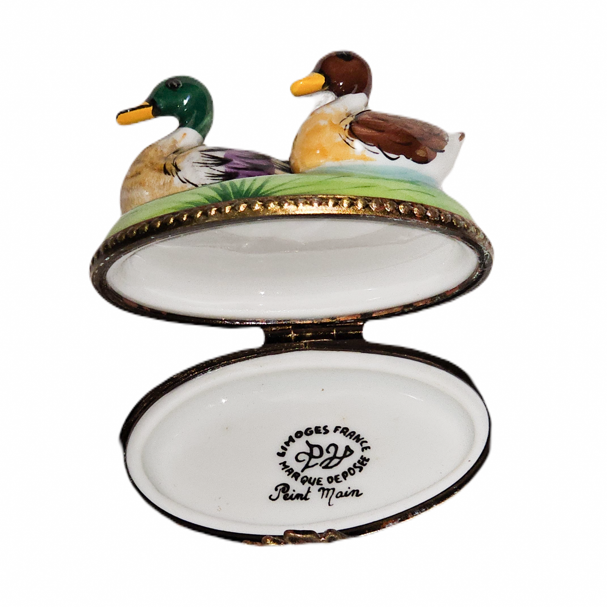 Ducks Gliding Limoges Box Porcelain Limoges birds bird French Trinket Box