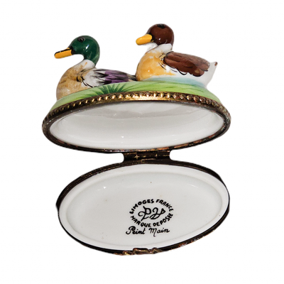 Ducks Gliding Limoges Box Porcelain Limoges birds bird French Trinket Box