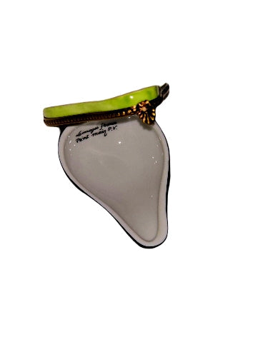 Exquisite Hand-Painted Pear Box Porcelain Limoges fruit vegetable French Trinket Box