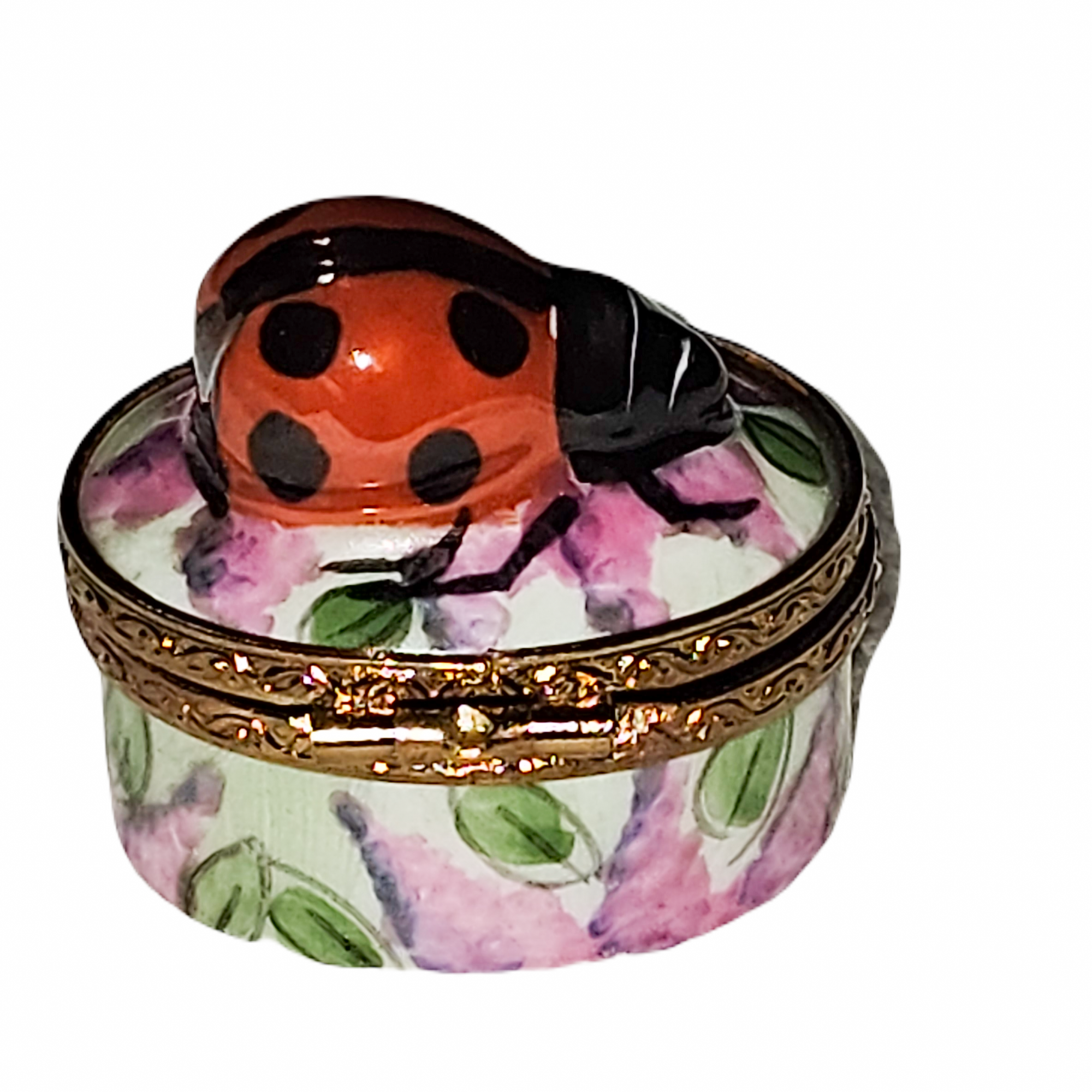 Mini Ladybug Elegance Box Porcelain Limoges Bugs Critters French Trinket Box