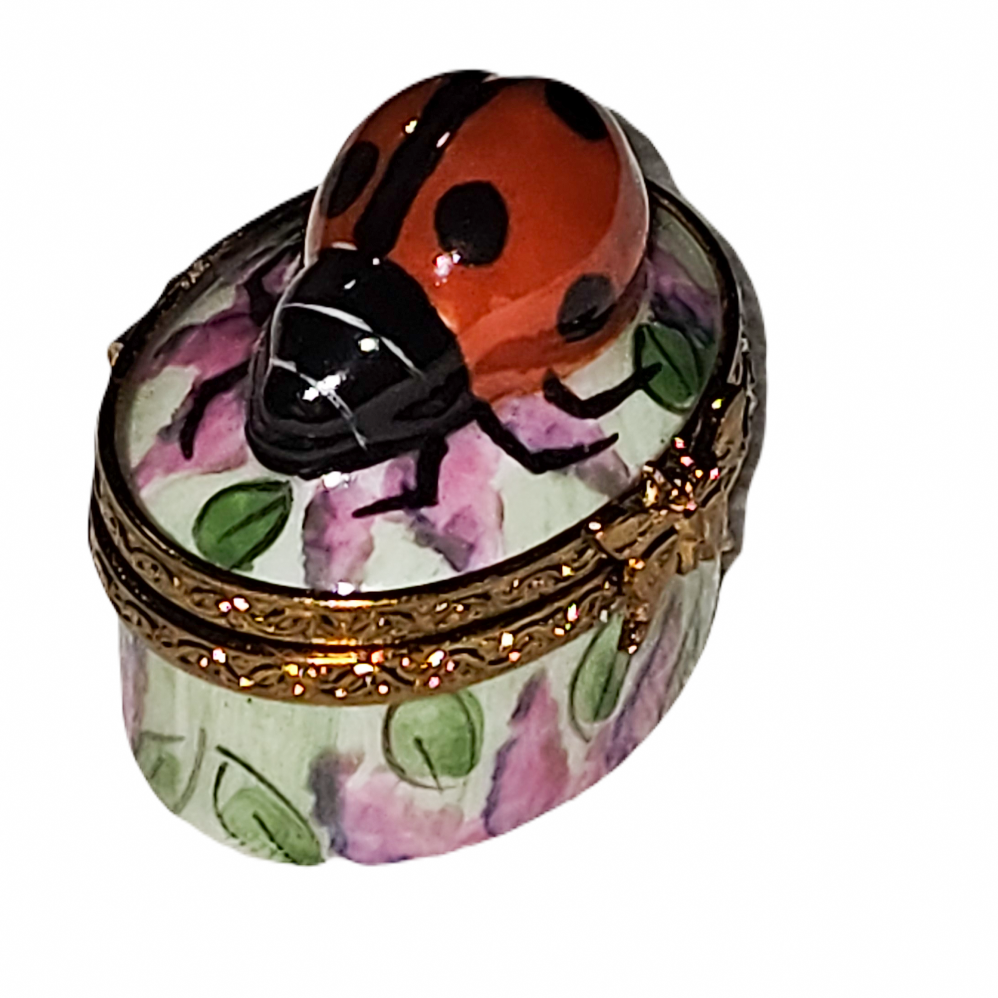 Mini Ladybug Elegance Box Porcelain Limoges Bugs Critters French Trinket Box