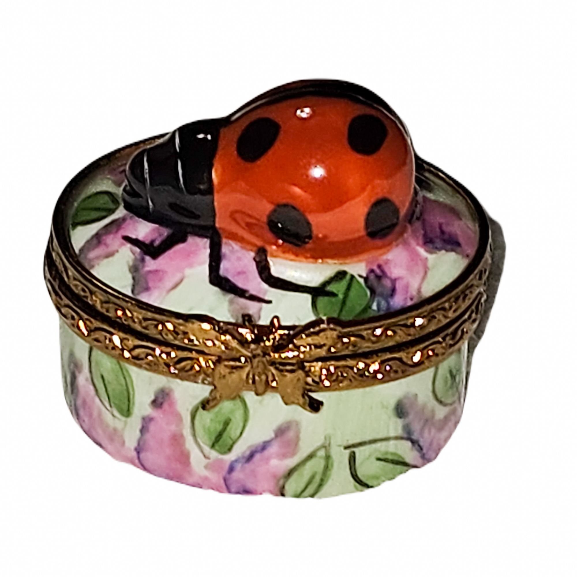 Mini Ladybug Elegance Box Porcelain Limoges Bugs Critters French Trinket Box