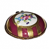 Red Gold Striped Elegance Limoges Box Porcelain Limoges Traditional French Trinket Box