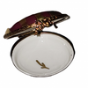 Red Gold Striped Elegance Limoges Box Porcelain Limoges Traditional French Trinket Box