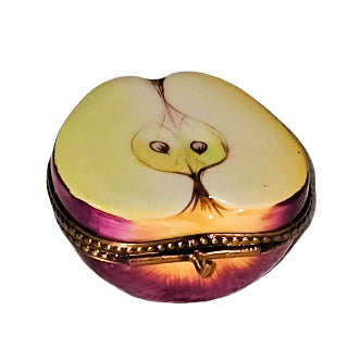 Half Apple Porcelain Limoges Box Porcelain Limoges fruit French Trinket Box