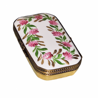 Pink Floral Treasure Box Porcelain Limoges Traditional French Trinket Box
