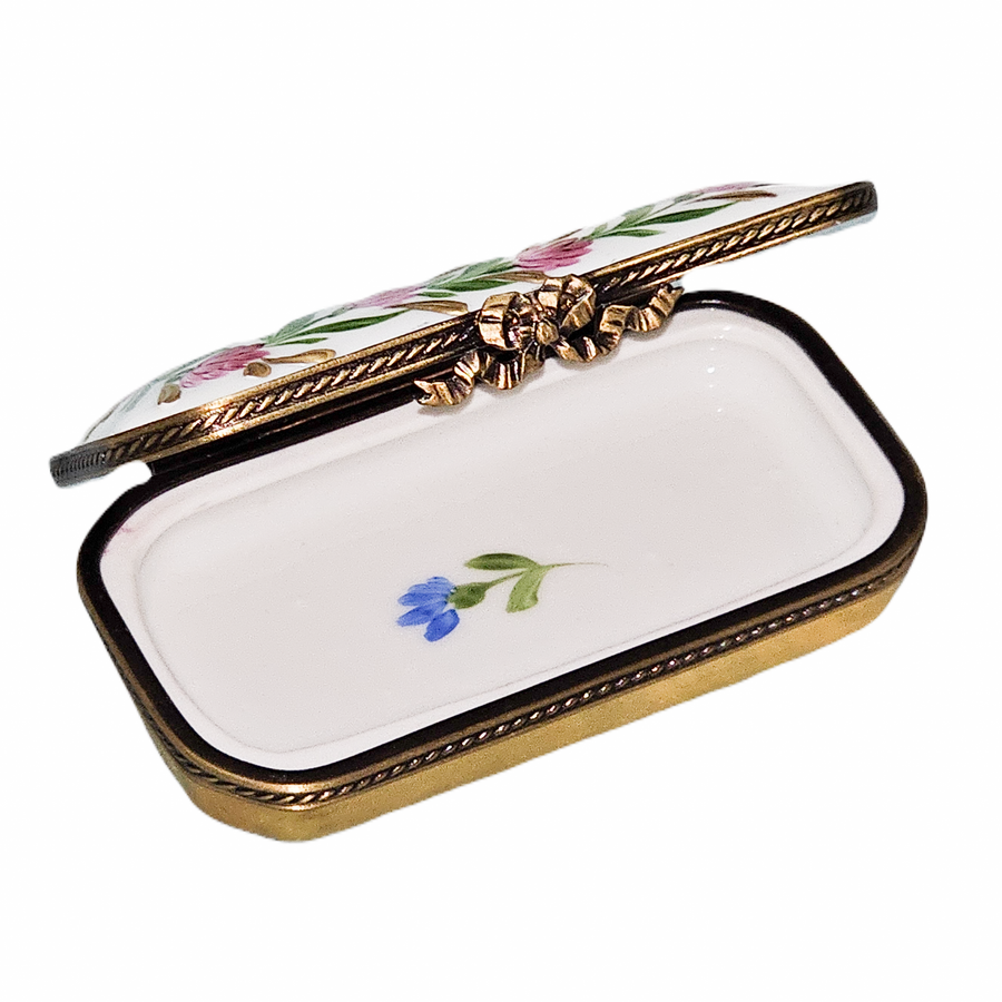 Pink Floral Treasure Box Porcelain Limoges Traditional French Trinket Box