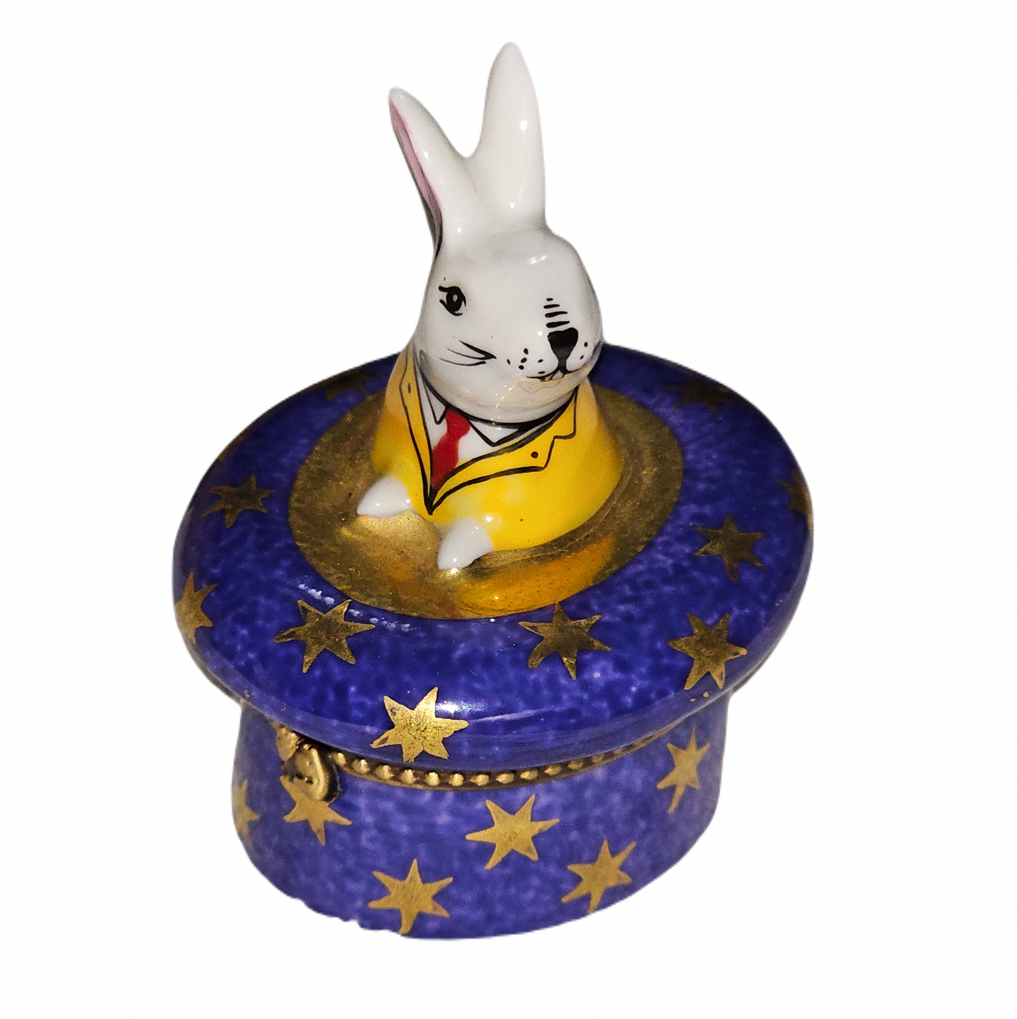 Whimsical Rabbit Magic Treasure Porcelain Limoges rabbit myth professional French Trinket Box