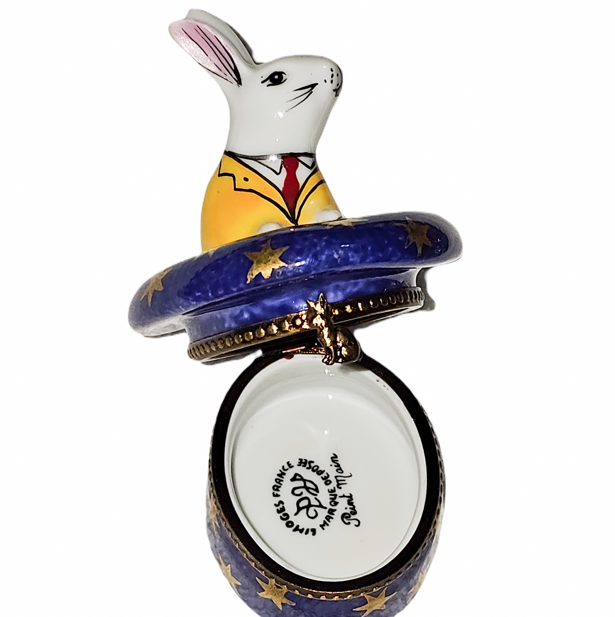 Whimsical Rabbit Magic Treasure Porcelain Limoges rabbit myth professional French Trinket Box
