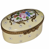 Light Yellow Floral Elegance Box Porcelain Limoges traditional French Trinket Box