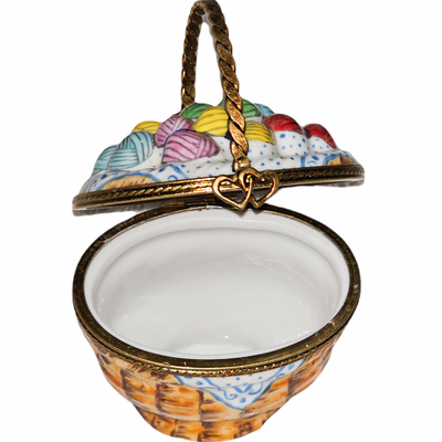 Colorful Yarn Basket Limoges Box