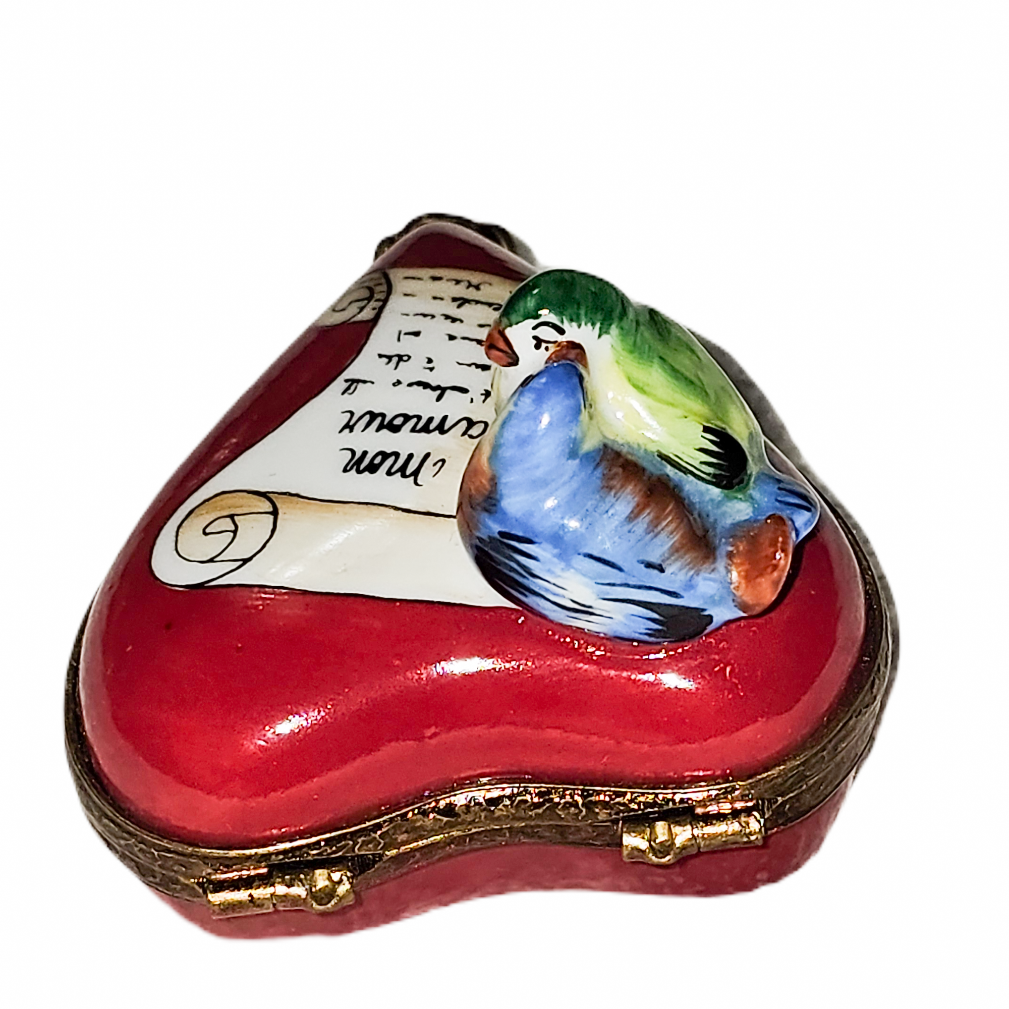 Love Birds Heart Treasure Porcelain Limoges heart bird French Trinket Box
