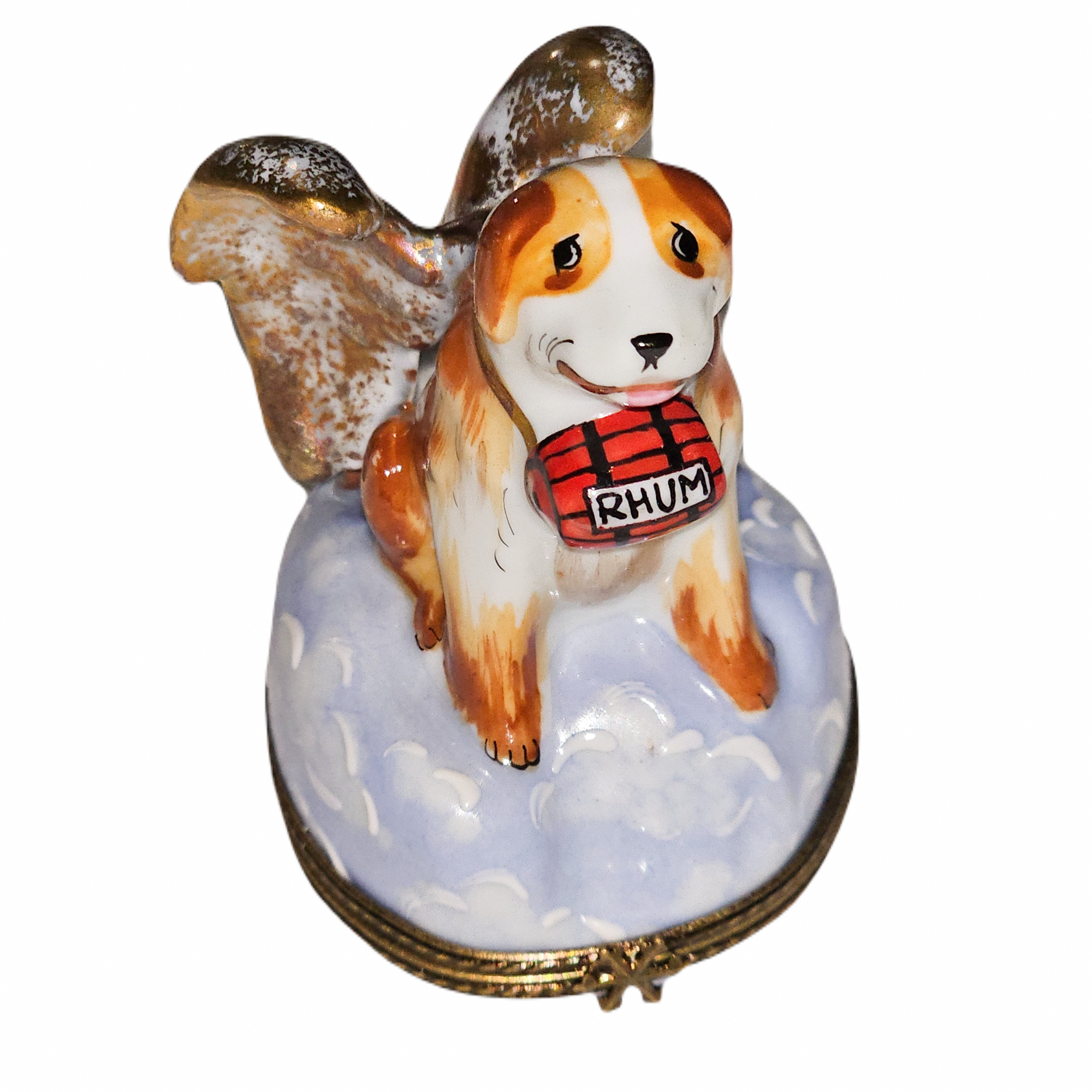 Angel Dog Rescue Limoges Box Porcelain Limoges Angel dog French Trinket Box