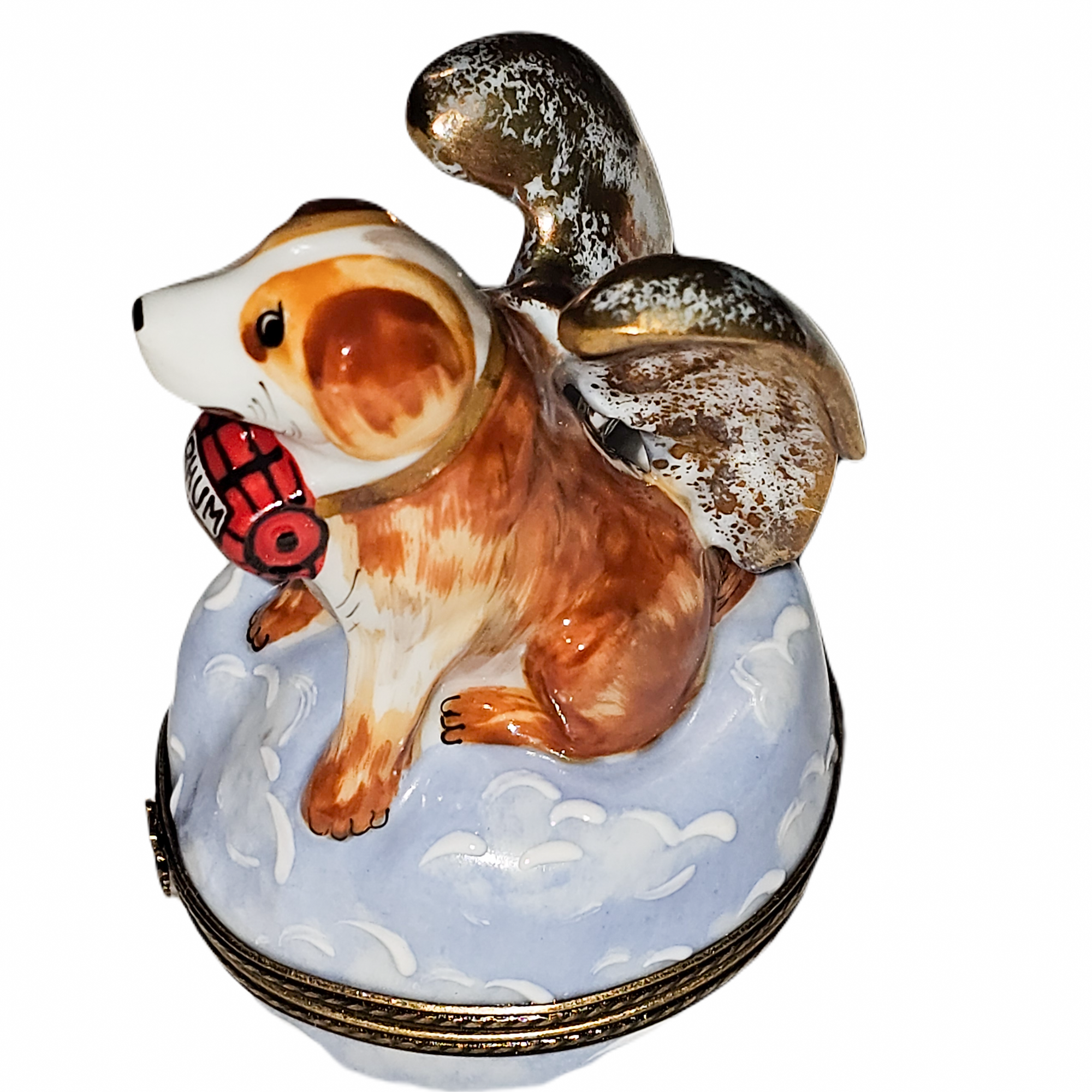 Angel Dog Rescue Limoges Box Porcelain Limoges Angel dog French Trinket Box