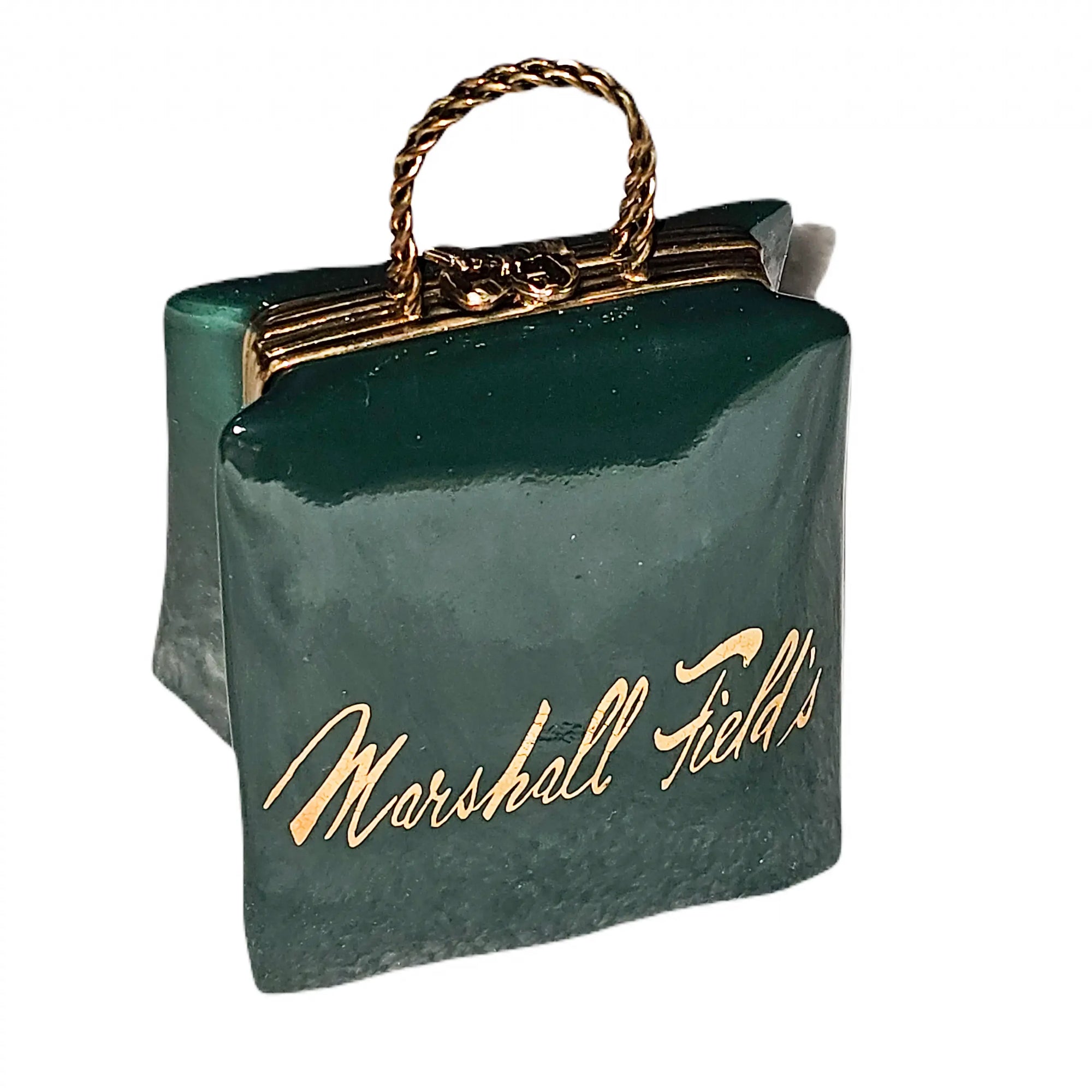 Marshall Fields Timeless Elegance Box Porcelain Limoges purse bag French Trinket Box