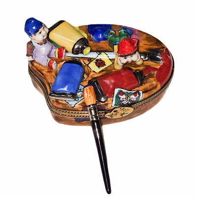 Whimsical Elves Art Box Porcelain Limoges art myth fine art kids French Trinket Box