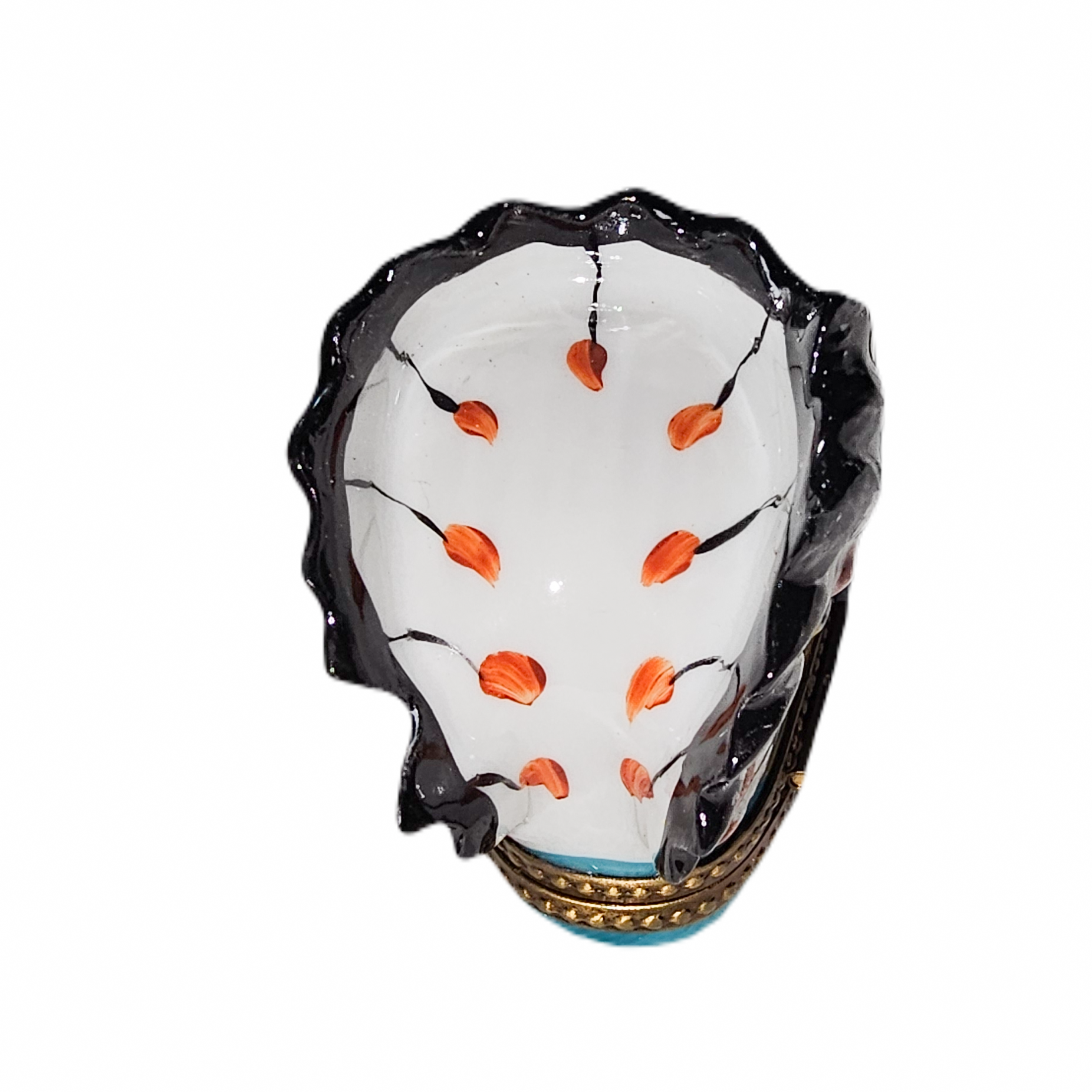 Native American Feathered Headdress Box Porcelain Limoges travel united states French Trinket Box