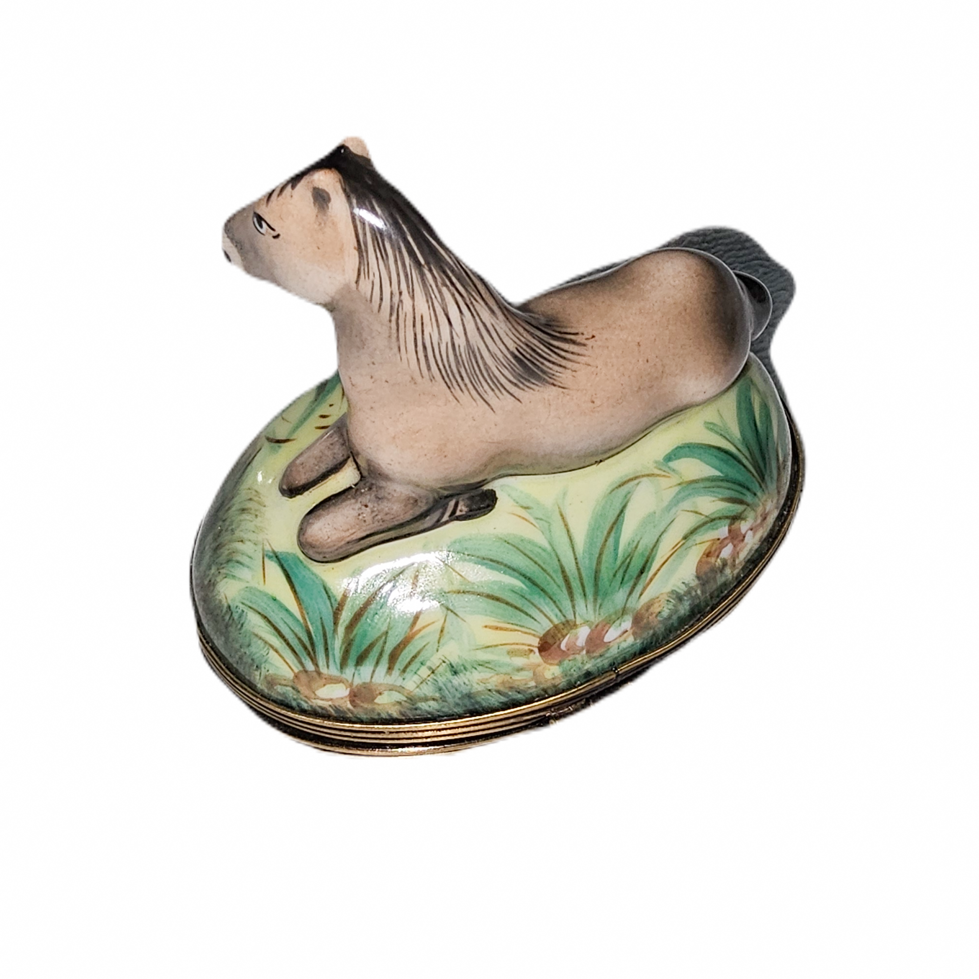 Exquisite Horse Limoges Box Porcelain Limoges horse farm animal French Trinket Box