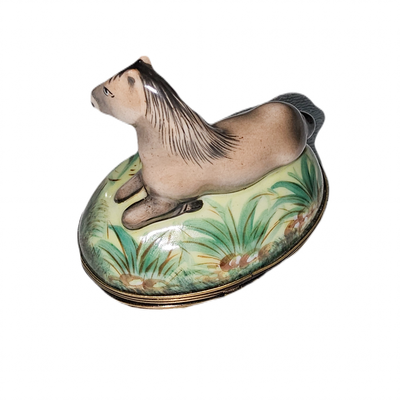 Exquisite Horse Limoges Box Porcelain Limoges horse farm animal French Trinket Box