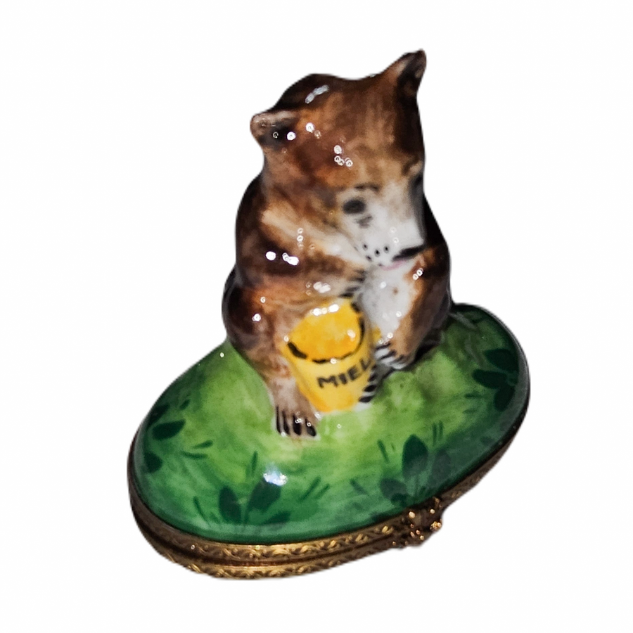 Honey Bear Limoges Box Porcelain Limoges bear wild animal French Trinket Box