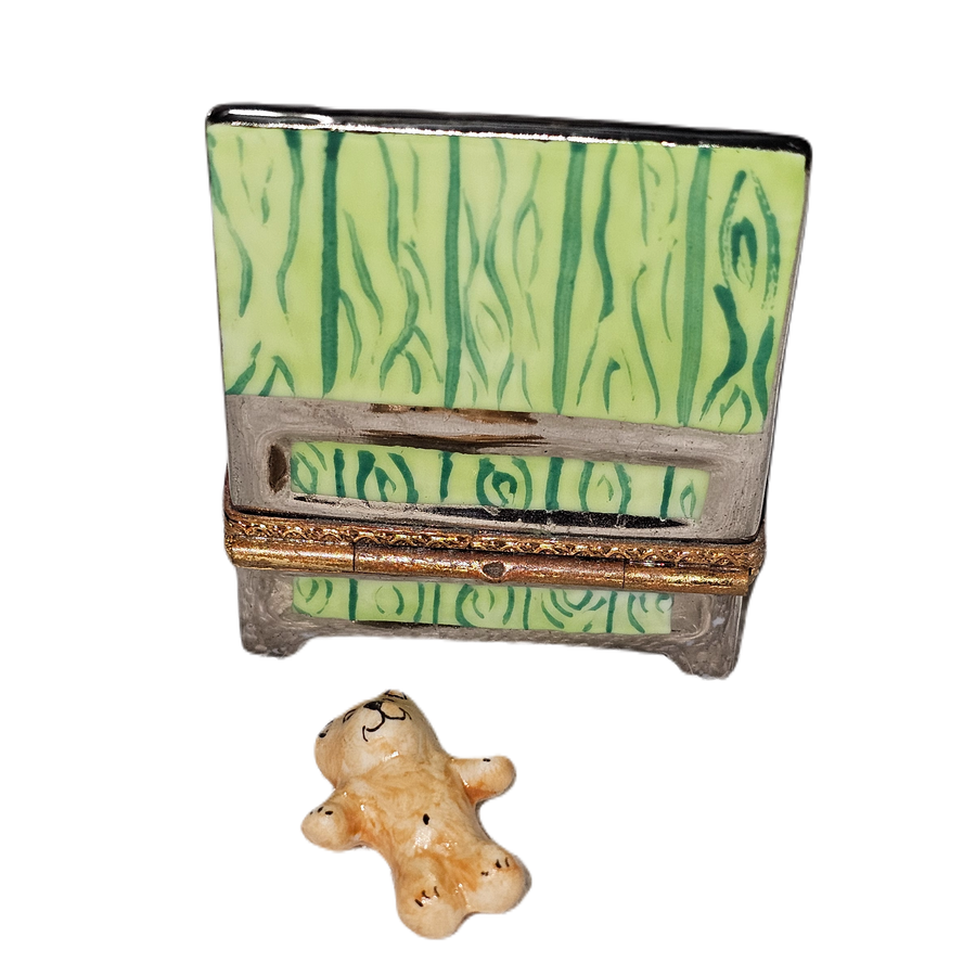 Charming Green Limoges Treasure Box Porcelain Limoges kids children French Trinket Box