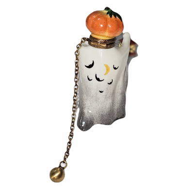 Jack O Lantern Ghost Charm Porcelain Limoges halloween French Trinket Box