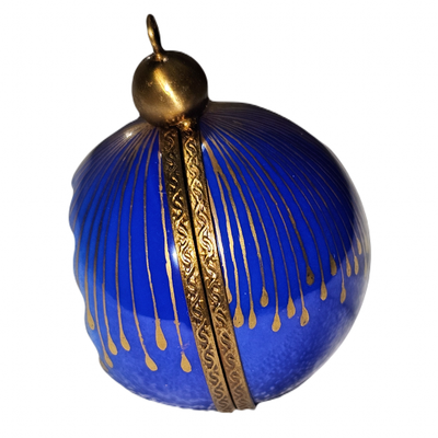 Elegant Blue Limoges Ornament Porcelain Limoges xmas French Trinket Box