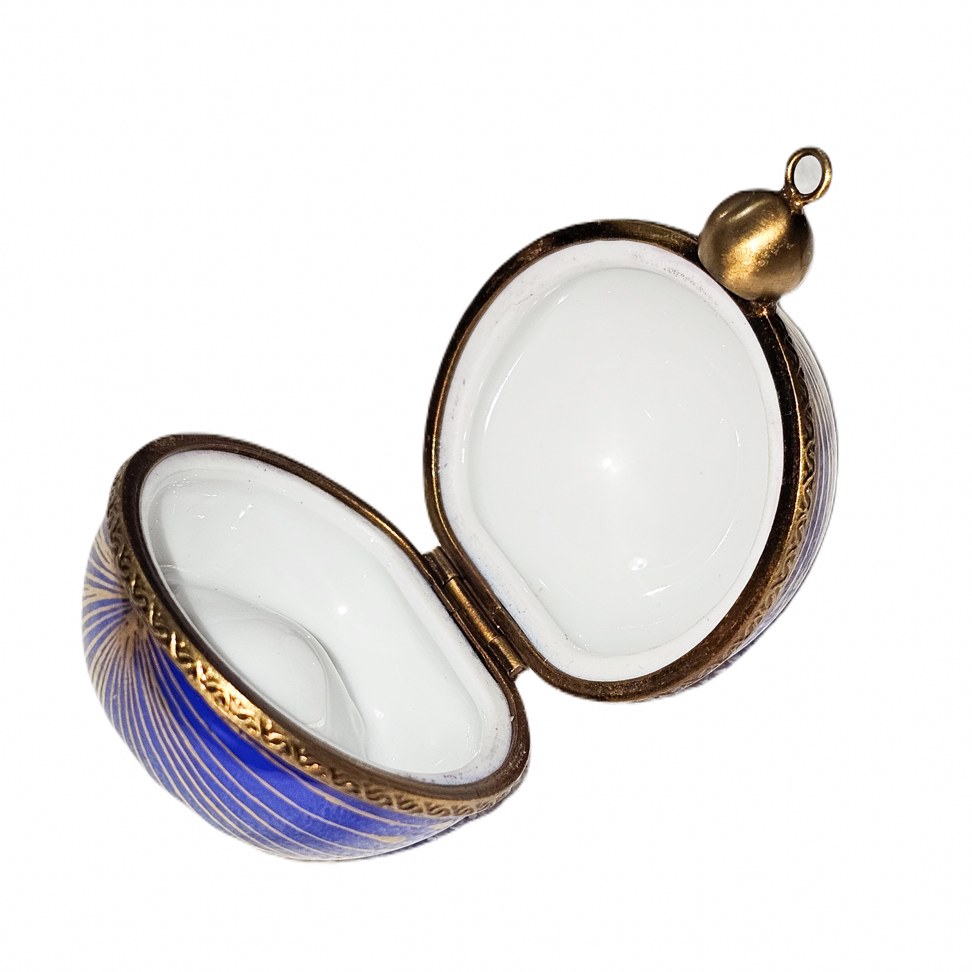 Elegant Blue Limoges Ornament Porcelain Limoges xmas French Trinket Box