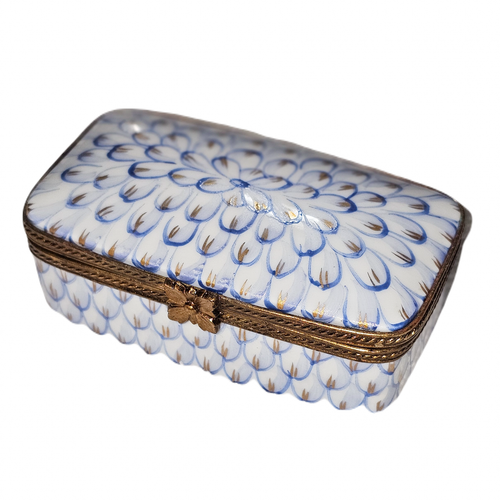 Light Blue Elegance Limoges Box Porcelain Limoges traditional French Trinket Box