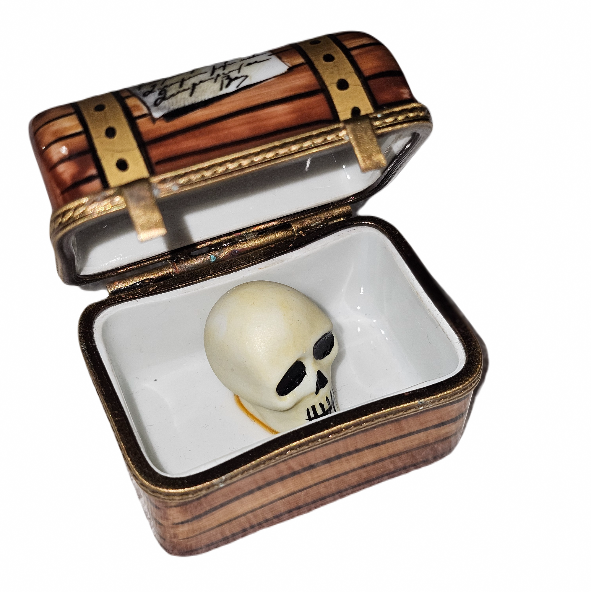 Pirate Treasure Trunk Box Porcelain Limoges halloween French Trinket Box