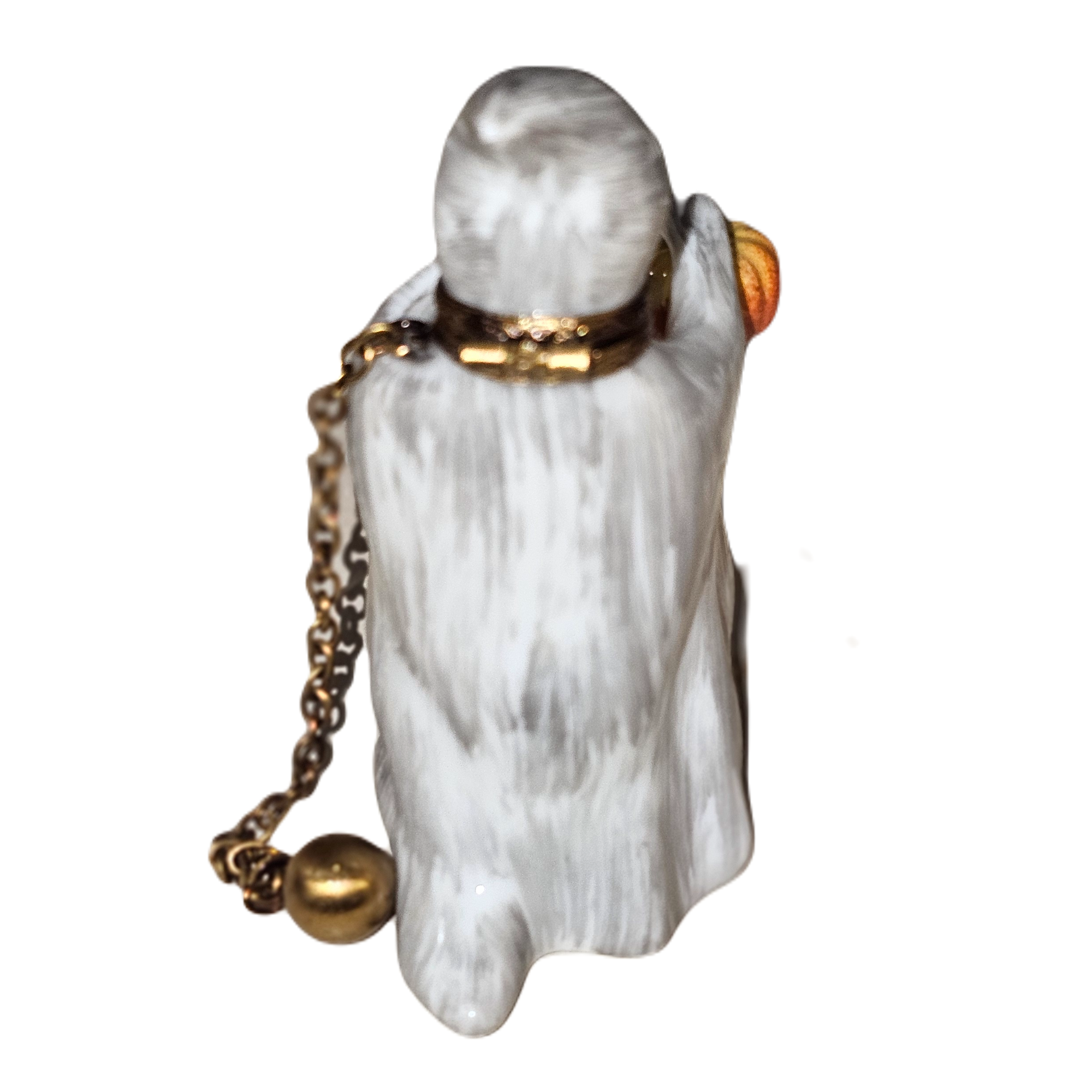 Whimsical Ghost with Jack O Lantern Porcelain Limoges halloween French Trinket Box