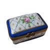 Blue Rose Elegance Box Porcelain Limoges traditional French Trinket Box