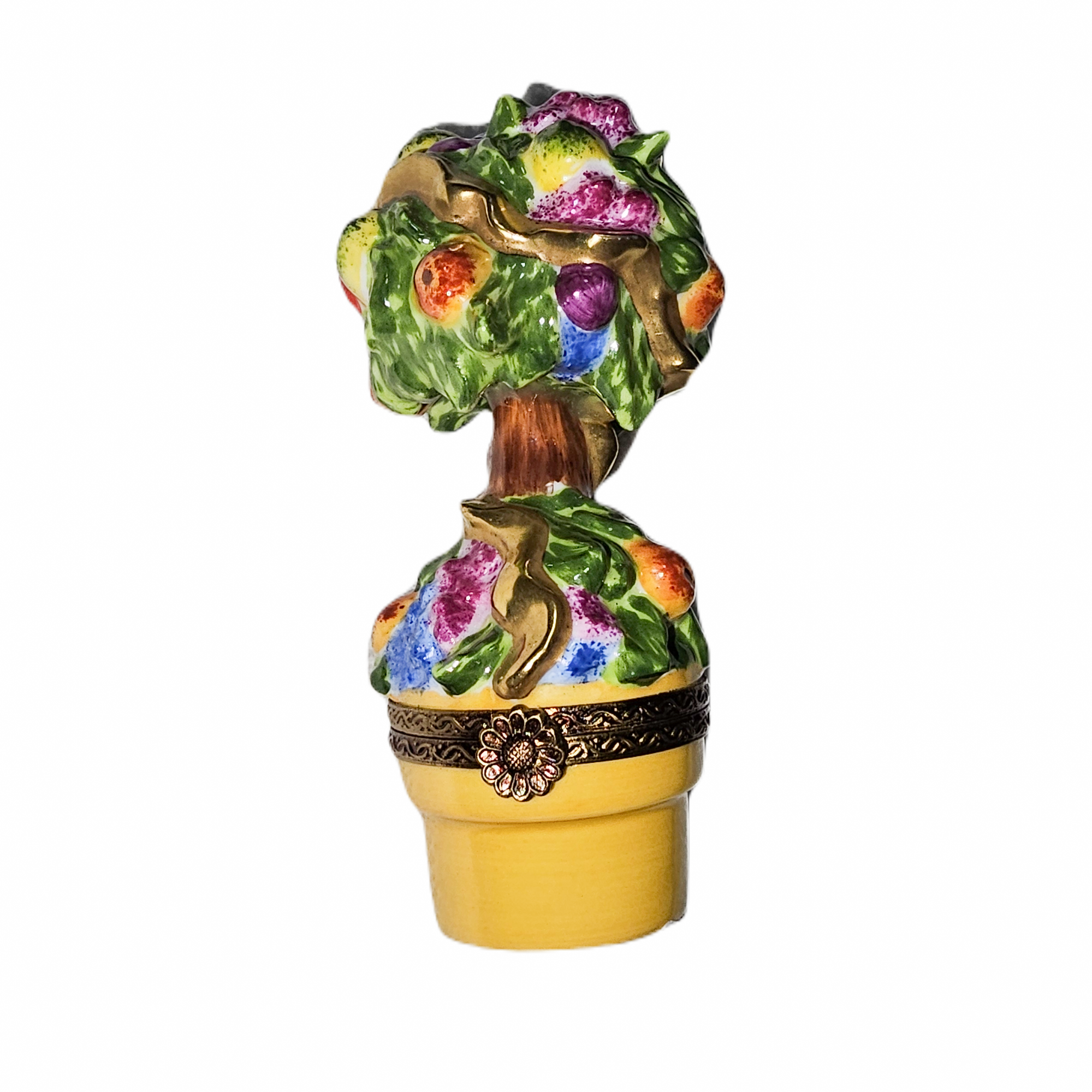 Vibrant Fruit Tree Limoges Box Porcelain Limoges Garden Flowers fruit French Trinket Box