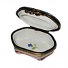 Turquoise Pink Hexagonal Delight Porcelain Limoges traditional French Trinket Box