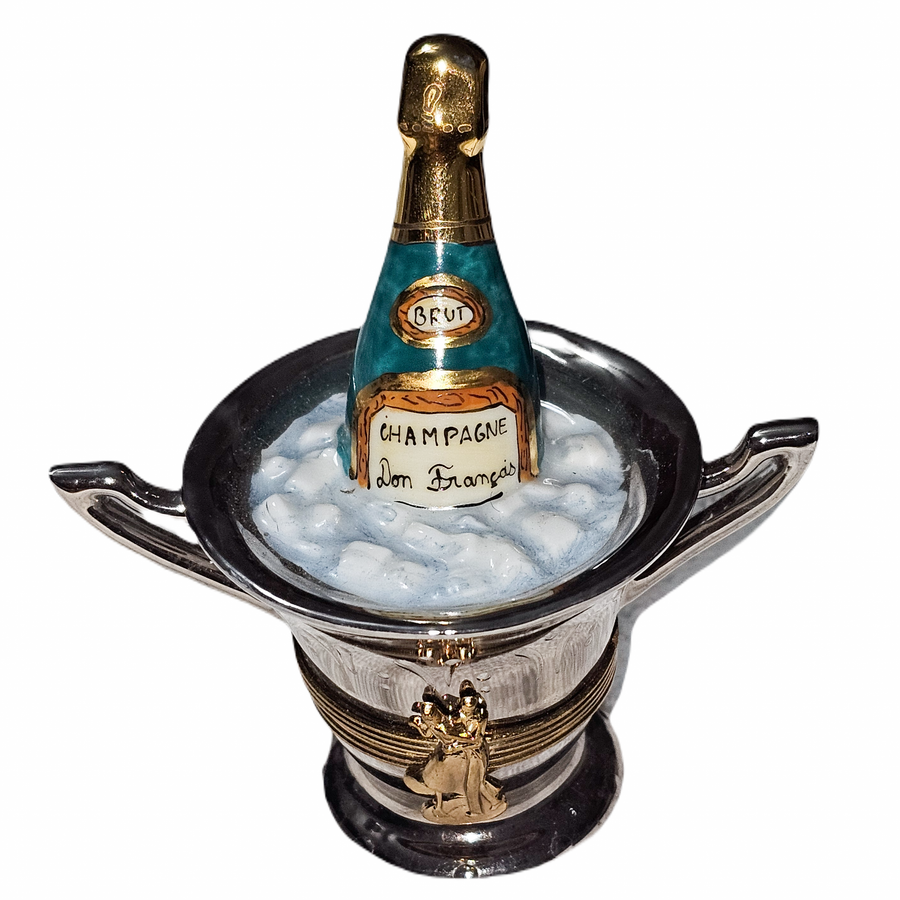 Champagne Elegance Limoges Box Porcelain Limoges wine French Trinket Box