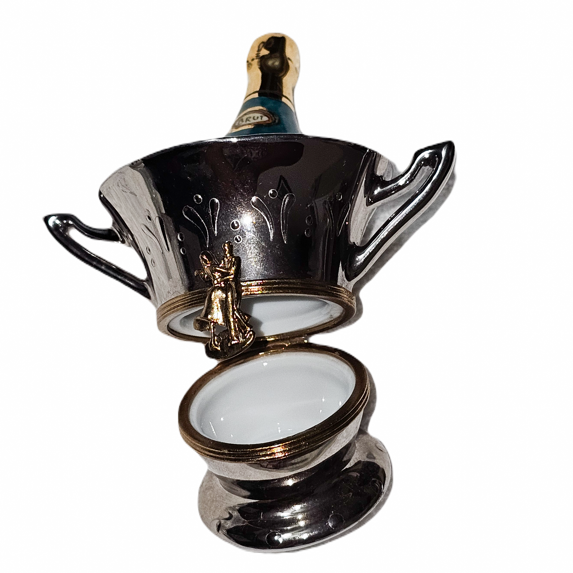 Champagne Elegance Limoges Box Porcelain Limoges wine French Trinket Box