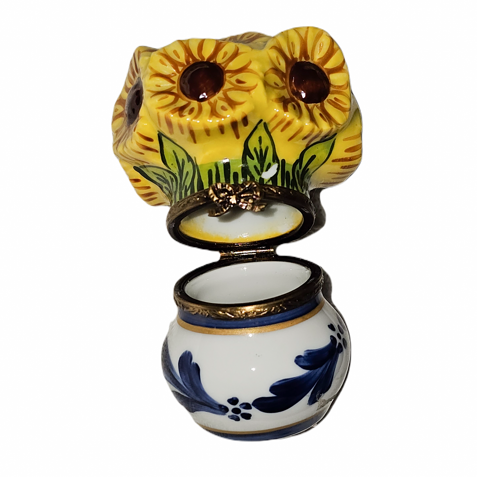 Sunflower Charm Limoges Box Porcelain Limoges Flowers garden French Trinket Box