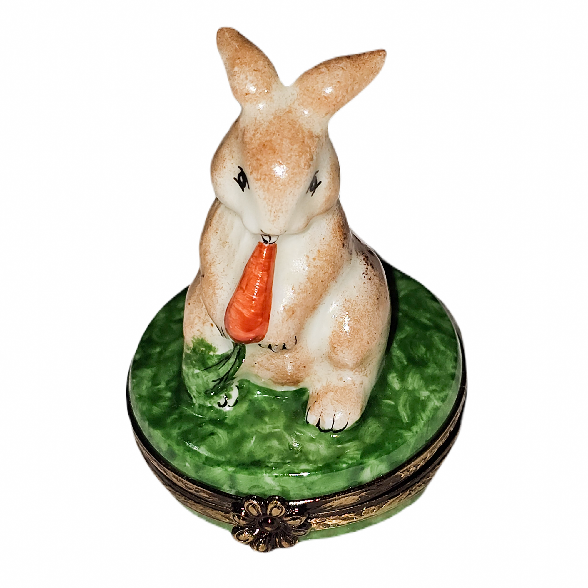 Whimsical Rabbit Carrot Limoges Box Porcelain Limoges rabbit mice mouse French Trinket Box