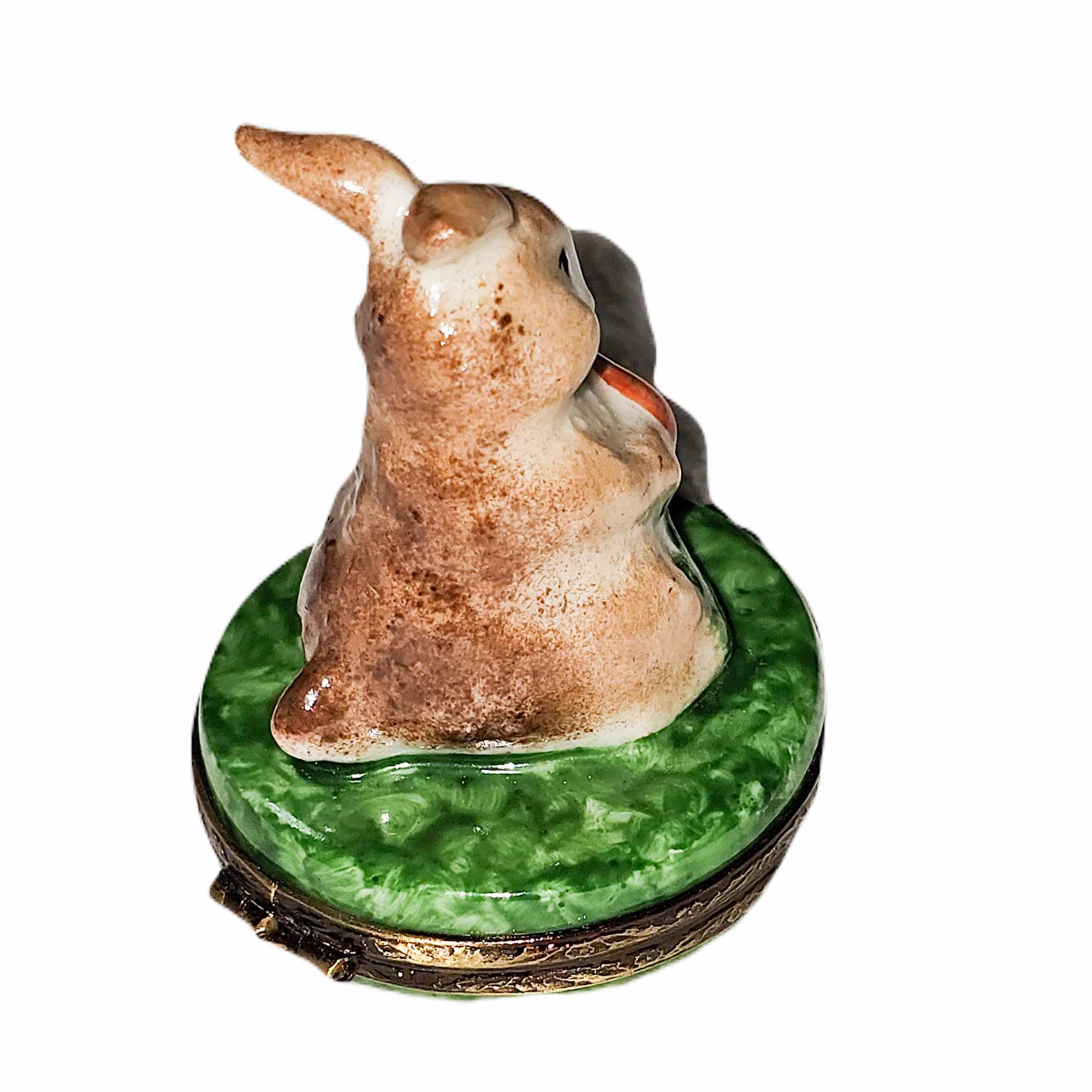 Whimsical Rabbit Carrot Limoges Box Porcelain Limoges rabbit mice mouse French Trinket Box