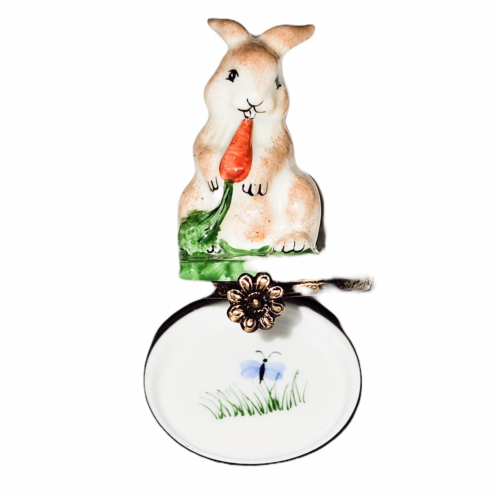 Whimsical Rabbit Carrot Limoges Box Porcelain Limoges rabbit mice mouse French Trinket Box
